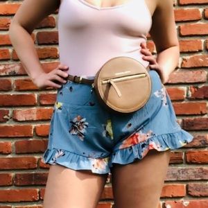 Michael Kors Brown Round Leather Belt Bag